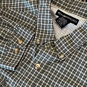 ExOfficio Shirt Mens XL Plaid Long Sleeve Vented Fishing Hiking Outdoor